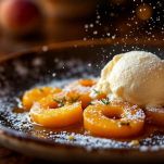 Frutta calda caramellata