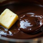 Ciotola con cioccolato e burro fusi