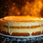 Dolce scuro in forno durante la cottura