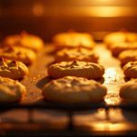 Biscotti dorati nel forno