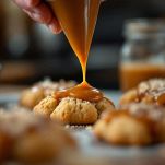 Striscia di caramello sui biscotti