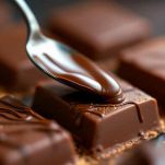 Linee di cioccolato sulla superficie