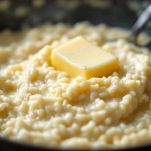 Padella con risotto mantecato e cremoso