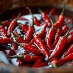 Peperoncini rossi in ciotola