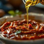 Crema rossa mescolata