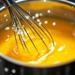 Crema gialla lavorata con frusta