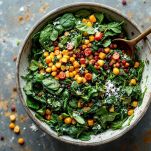 Ciotola con composto di spinaci