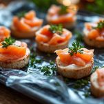 Vassoio di tartine pronte