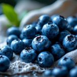 Mirtilli freschi distribuiti nella ciotola