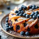 Torta ai mirtilli su griglia di raffreddamento