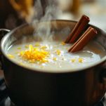 Latte con scorza di limone e cannella