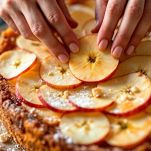 Fette di mela sulla superficie