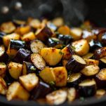 Melanzane a cubetti in padella