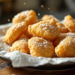 Zeppole appena fritte adagiate su carta da cucina