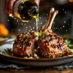 Abbacchio in teglia bagnato con vino bianco.