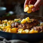 Abbacchio in forno con patate novelle.