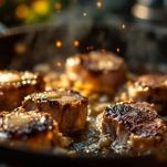 Agnello in padella rosolato nel burro.