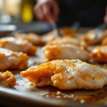 Ali di pollo disposte su teglia foderata e unta.