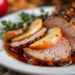 Arista in cottura con mele e salvia.