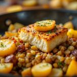 Baccalà e patate in padella.