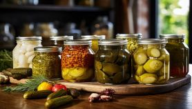 Barattoli con diverse verdure sott'olio e sottaceto