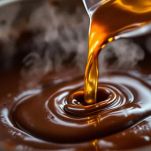 Gelatina ammollata aggiunta alla crema al cioccolato.