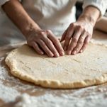 Sfoglia di pasta con confettura al centro