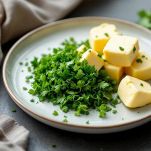 Prezzemolo fresco tritato e burro pronto all’uso