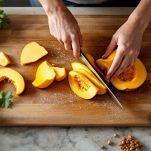 Zucca cruda pronta per la cottura