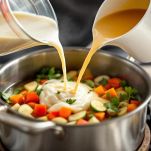 Aggiungete liquidi e cuocete