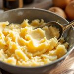 Patate pelate e ridotte in purea liscia