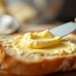 Fette di pane con burro spalmato
