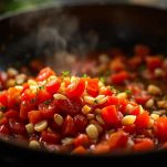 Polpa di pomodoro in padella