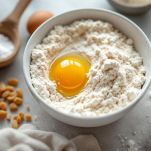 Farina e uova in terrina