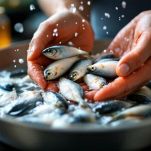 Pesce lavato e asciutto