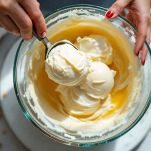 Versate il latte e la panna in un pentolino e scaldateli a fuoco dolce senza portarli a bollore.