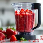Fragole frullate nel mixer