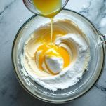 Succo di limone versato nel composto