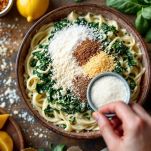Impasto di ricotta e spinaci con formaggio.