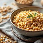 Grano in acqua nella ciotola