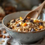 Grano con mele e mandorle