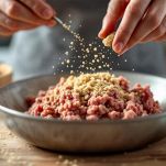 Impasto di carne con pangrattato e uova.