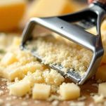 Pelapatate che ricava sottili scaglie di Parmigiano Reggiano