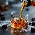 Liquore alla liquirizia mentre viene mescolato per amalgamare gli ingredienti