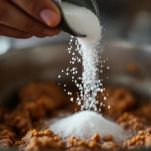 Pentola sul fuoco con composto