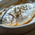 Pirofila unta con olio sul piano.