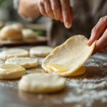Panini modellati con piega centrale e burro.