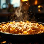 Superficie gratinata con formaggio e pangrattato