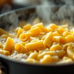 Rigatoni che cuociono nella pentola
