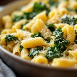 Pasta coperta di Parmigiano pronta da gratinare